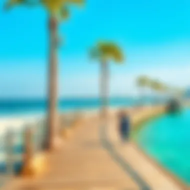 Scenic Boardwalk Experience The Palm Jumeirah boardwalk with scenic views and leisure activities