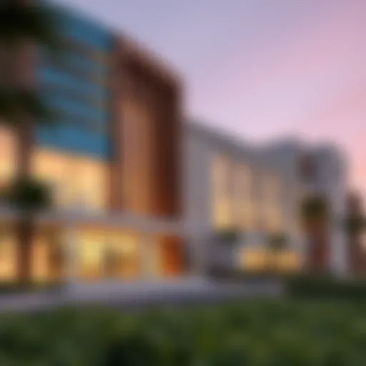 Exterior view of مدرسة الريم showcasing modern architecture