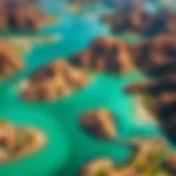 Aerial view of Hatta Lakes showcasing their turquoise waters and lush surroundings