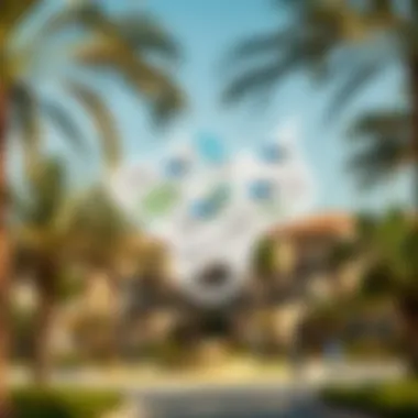 Map highlighting nearby amenities such as schools, parks, and shopping centers surrounding Villanova