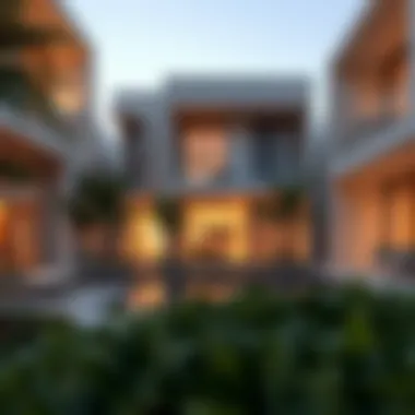 Modern residential architecture within Villanova, reflecting contemporary design trends in Dubai