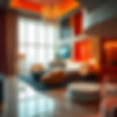 Luxury Interiors of M Hotels Vibrant interior showcasing luxury amenities at an M Hotel