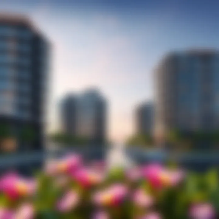 Contemporary residential buildings near the waterfront
