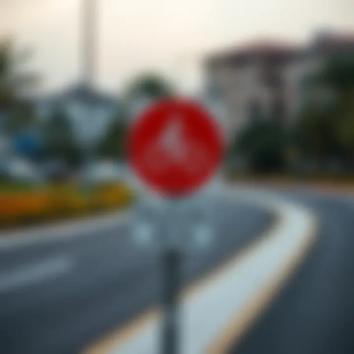 Safety signage along the Mushrif Park Cycle Track