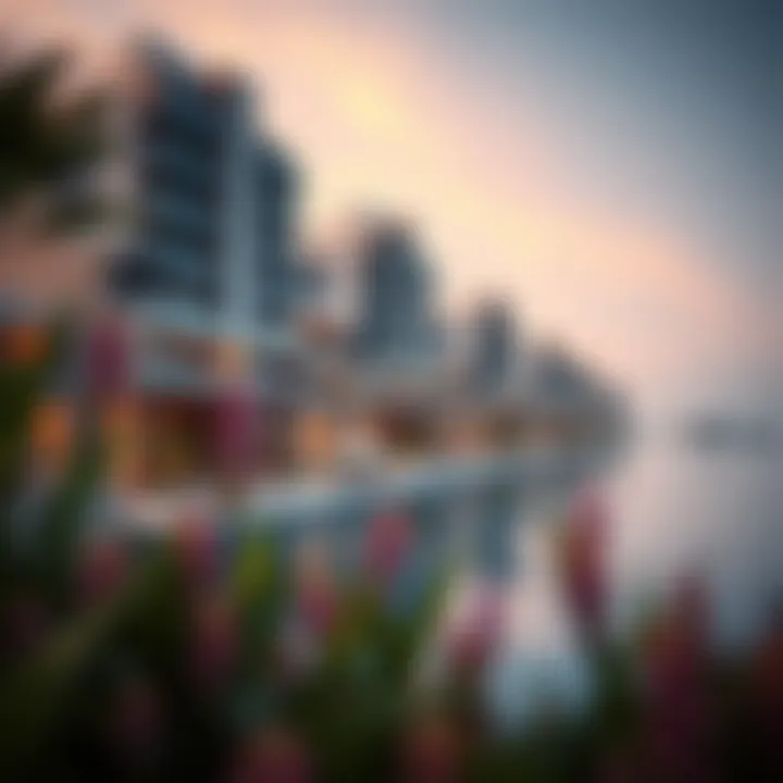 Luxury Residential Community on Water Conceptual artwork showcasing a luxurious water-based residential community