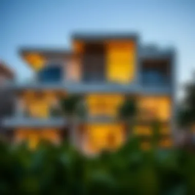 Modern Architectural Marvel of Dubai Luxury Villa Stunning exterior of a luxury villa in Dubai with modern architecture