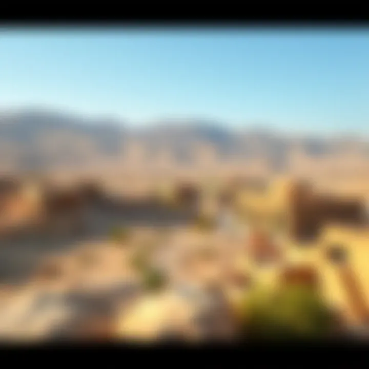 Desert Beauty of Mleiha Aerial view of Mleiha desert landscape highlighting natural beauty