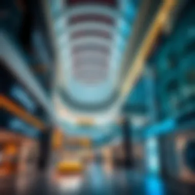 Architectural Marvels of Dubai's Shopping Outlets Modern architectural design of a retail center in Dubai