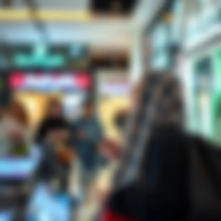 Consumer Engagement in Dubai's Retail Scene Shoppers engaging in an interactive retail experience