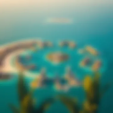 Aerial view of the World Islands in Dubai showcasing the unique layout of the islands.
