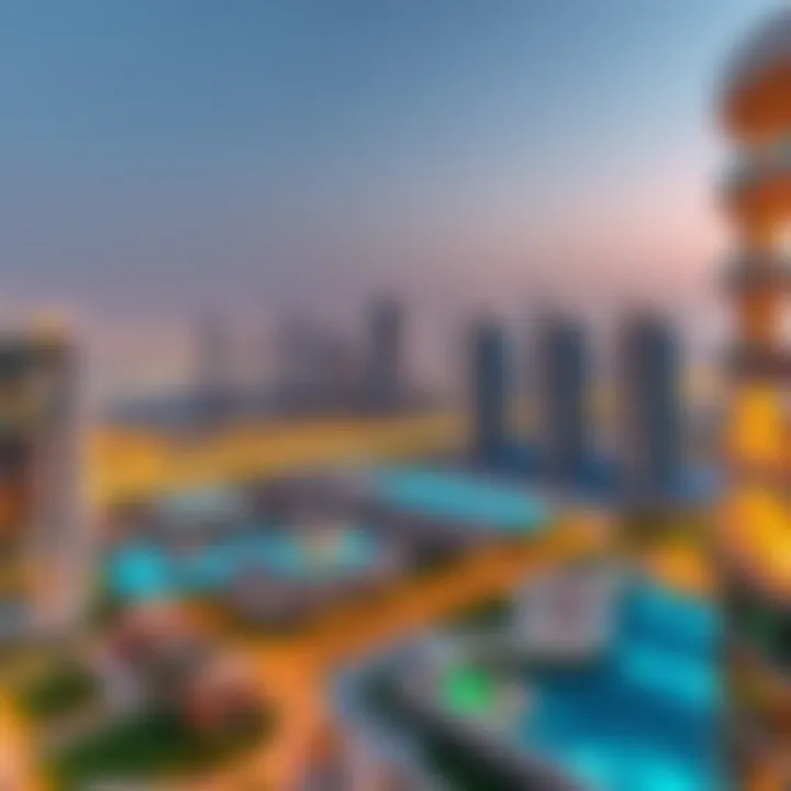 Panoramic view of Tiara Residences and Dubai skyline