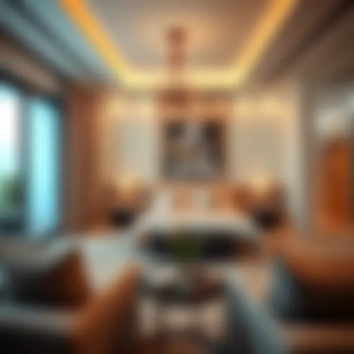 Luxurious villa room interior showcasing modern decor