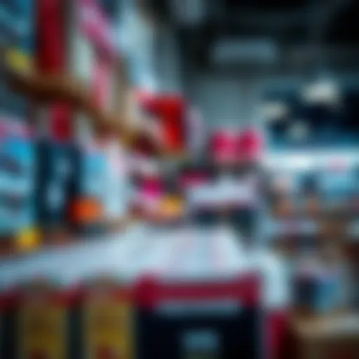 Vibrant display of products at the WB Warehouse Sale