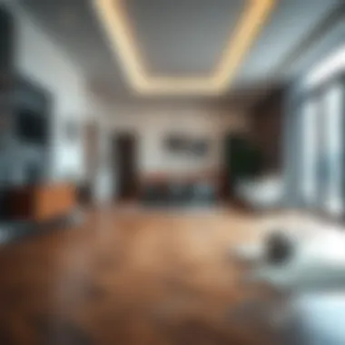Sophisticated Installation of Parquet Flooring Installation of wood parquet flooring in a modern interior