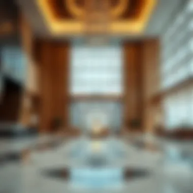 Luxurious lobby area of Fifty One Tower with contemporary design elements