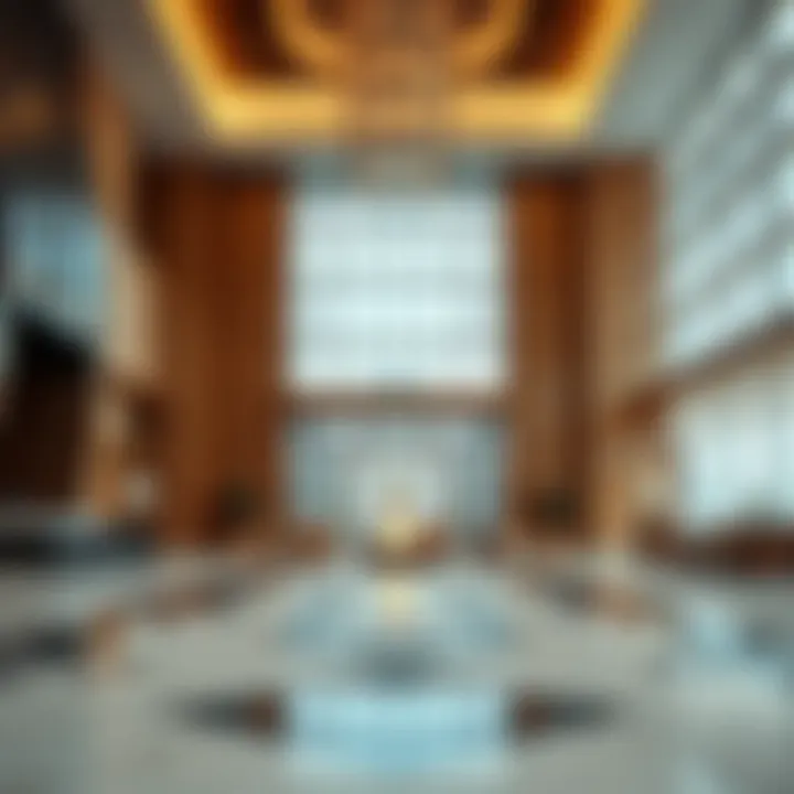 Luxurious lobby area of Fifty One Tower with contemporary design elements