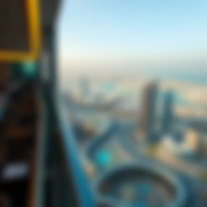 Panoramic view from one of the upper floors of Fifty One Tower