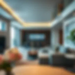 Modern living space in Akoya with elegant furnishings