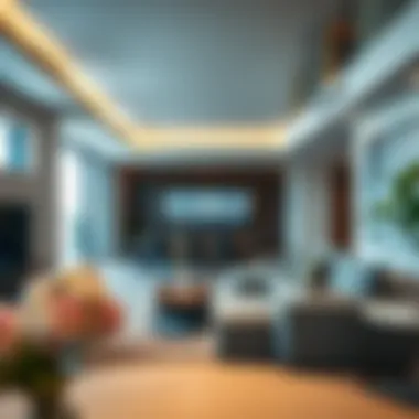 Modern living space in Akoya with elegant furnishings