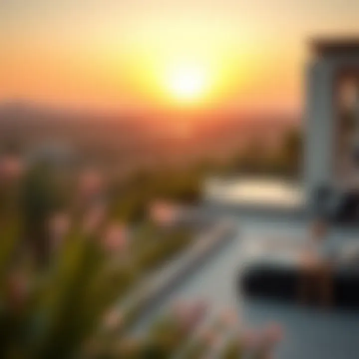 Scenic view of Akoya's landscaped surroundings