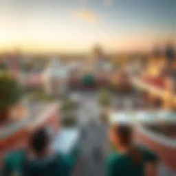 Aerial view of Global Village Dubai showcasing vibrant attractions