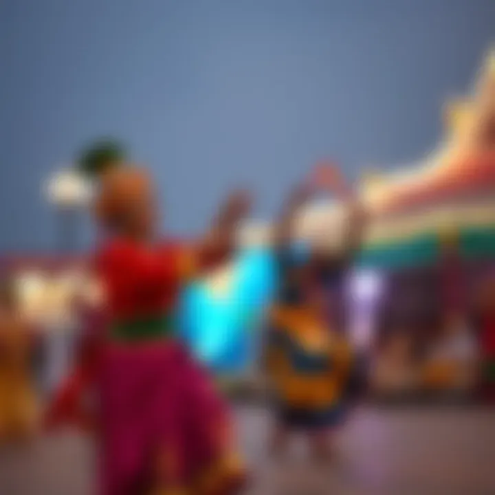 A cultural performance showcasing traditional art at Global Village