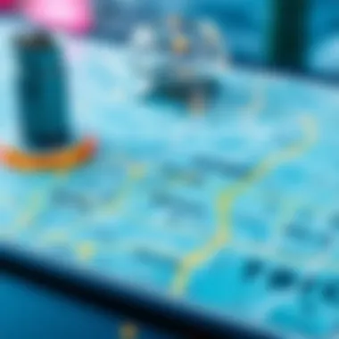 Map highlighting key areas in Dubai