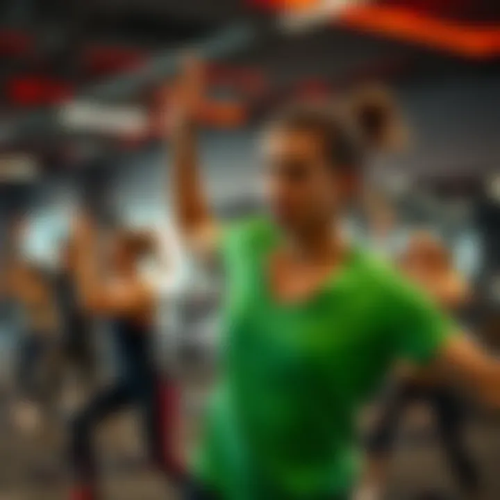 Dynamic Group Fitness Sessions Group fitness class in session at GymNation