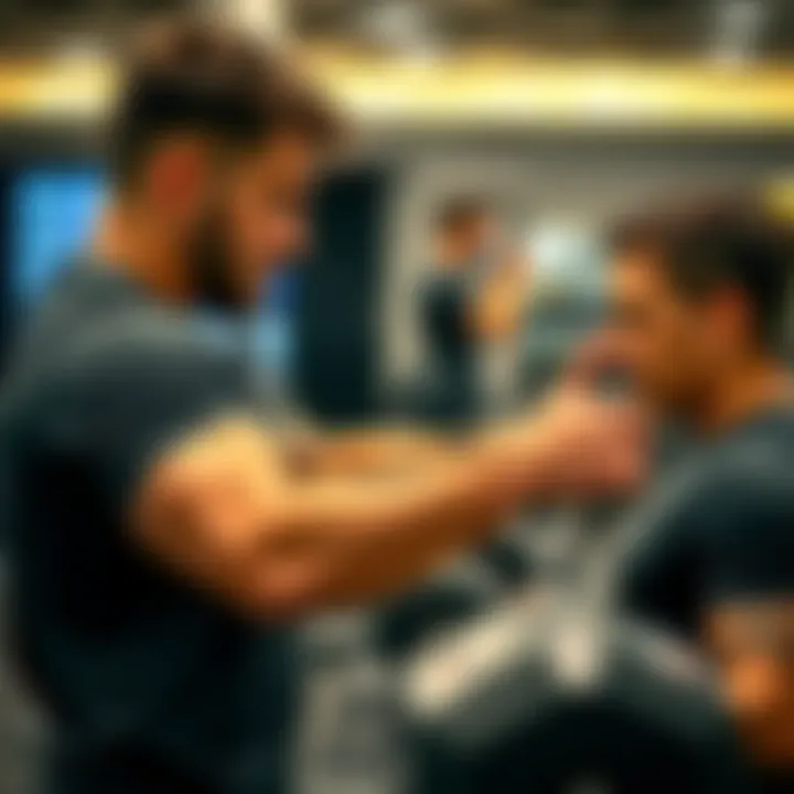 Expert Guidance from Personal Trainers Personal trainer assisting a member with workout routine