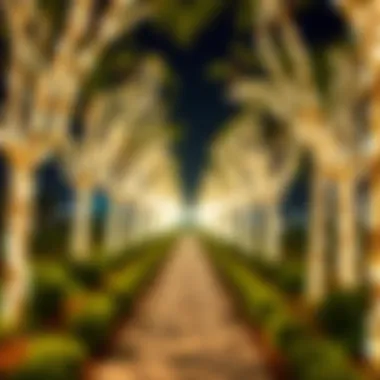 Pathways of Light at the Garden of Lights Illuminated pathways in Hadiqat Al-Adaa