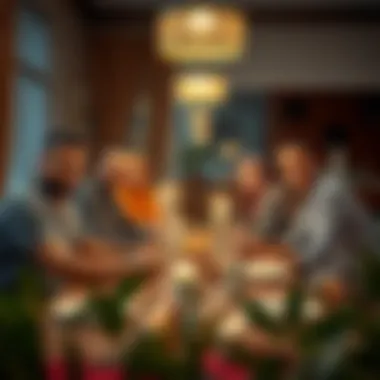 Family Gathering for Iftar Family gathering around the table for iftar