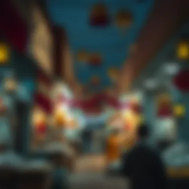 Ramadan Market Scene in Dubai Vibrant market scene with Ramadan decorations in Dubai