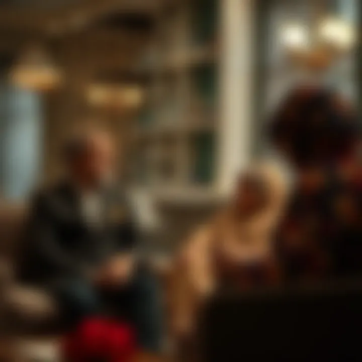 An emotional scene depicting residents affected by displacement