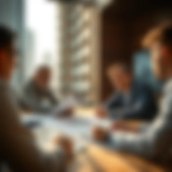 An urban planning meeting discussing building demolitions