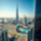 Aerial view of Dubai's skyline showcasing iconic skyscrapers