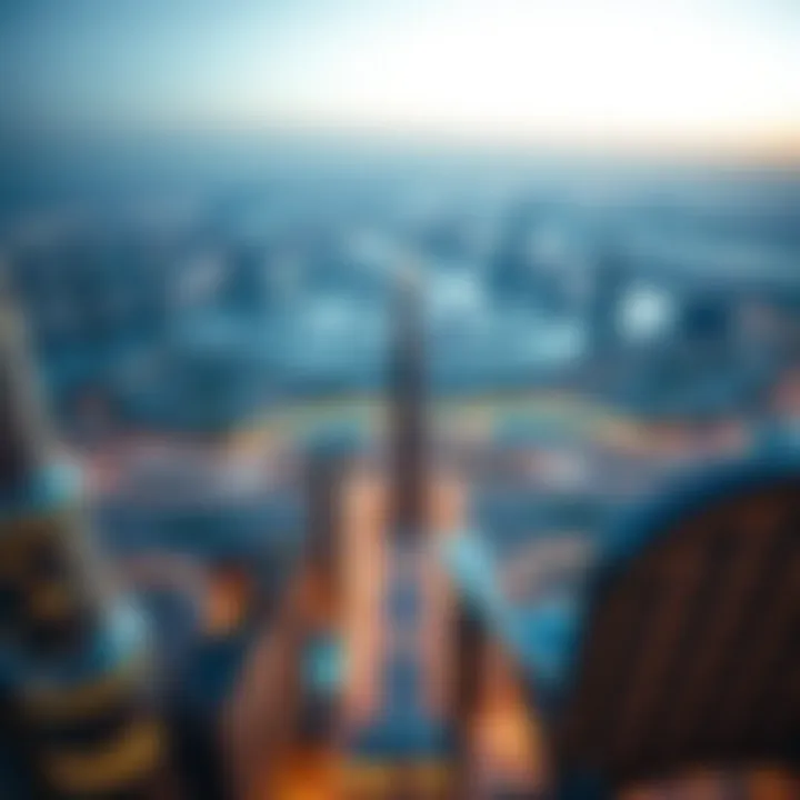 Panoramic view of Dubai from the Khalifa Complex