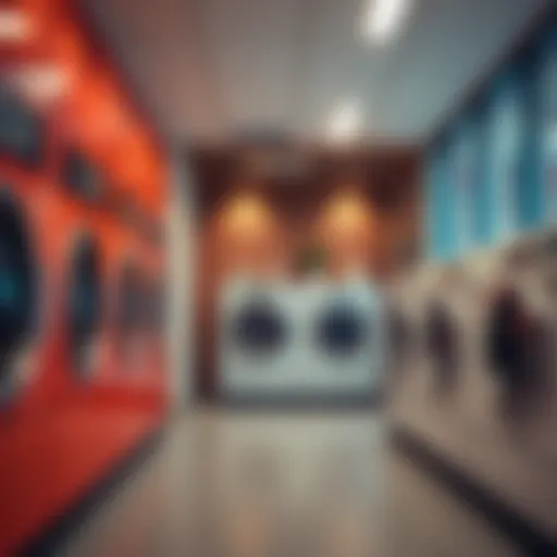 Modern laundry facility showcasing advanced machines in Sports City