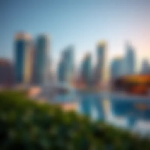 Modern Architecture of Dubai A vibrant skyline of Dubai showcasing modern architecture and innovation