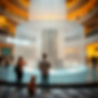 Visitors admiring the stunning waterfall at Dubai Mall