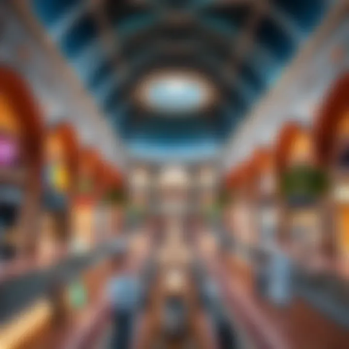 A panoramic view of the architectural design of Madina Mall.