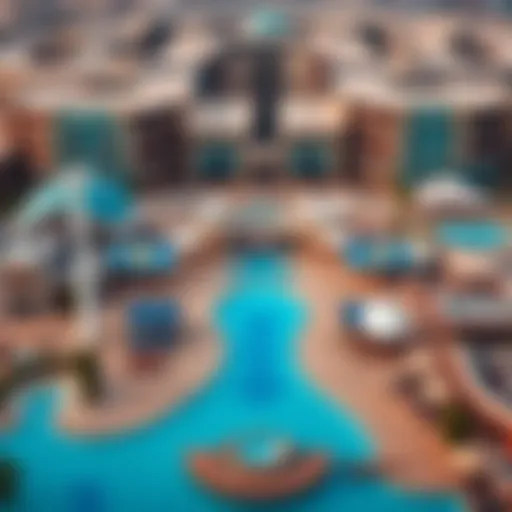 Aerial view showcasing the architectural marvels of Dubai
