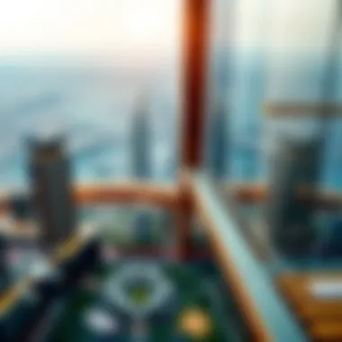 Panoramic view from the Millennium Executive Tower overlooking Dubai skyline
