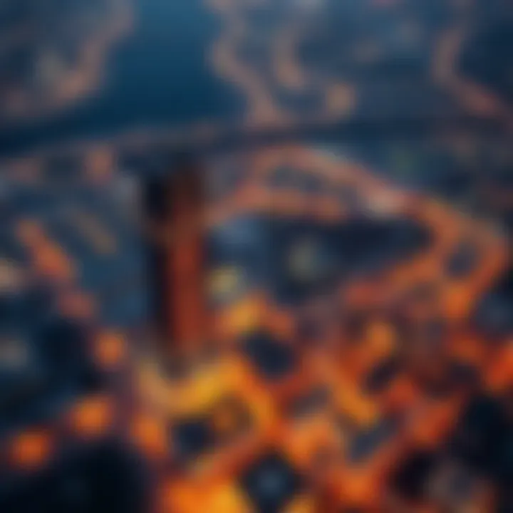 Aerial view of Dubai highlighting the location of Millennium Montrose