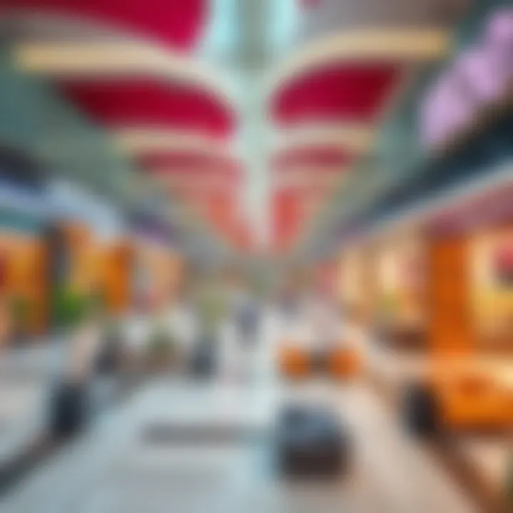 Vibrant Interior Spaces of Moe Mall Vibrant interior of Moe Mall highlighting shopping and leisure spaces