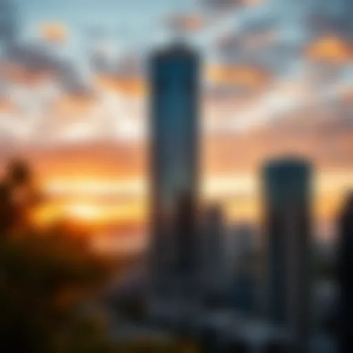 Montrose Tower at Sunset Stunning view of Montrose Tower at sunset