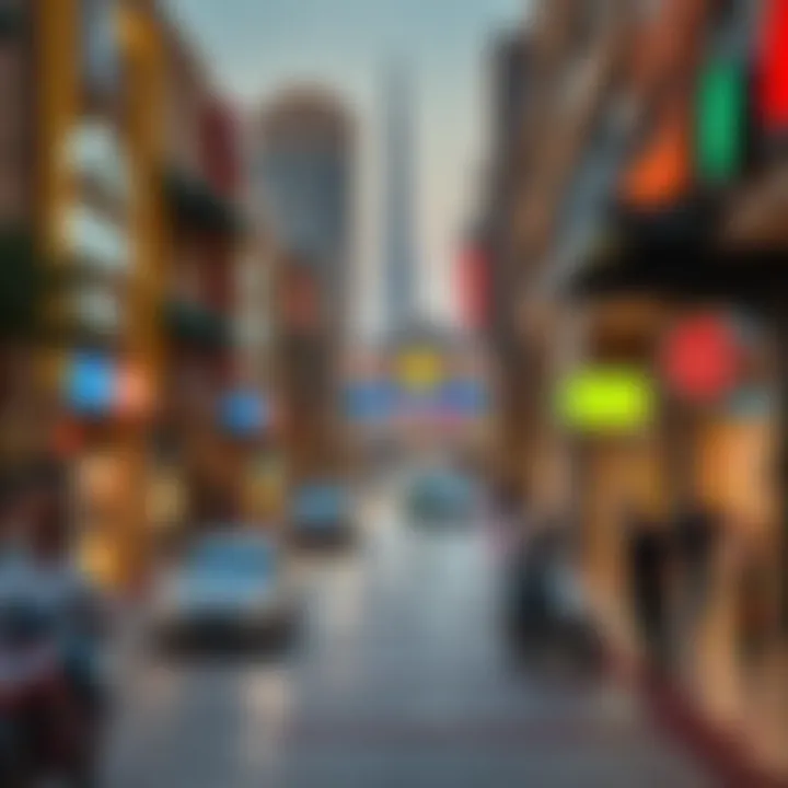 Vibrant commercial streets of Mussaffah bustling with activity and business opportunities