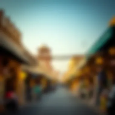 Historical architecture surrounding Nad Al Sheba Markets reflecting the local culture