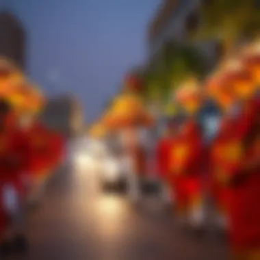 Cultural Parade in Dubai A vibrant parade showcasing traditional Emirati culture and modern achievements.