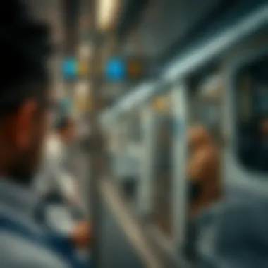 Metro Passengers in Dubai Passengers using the metro system in Dubai