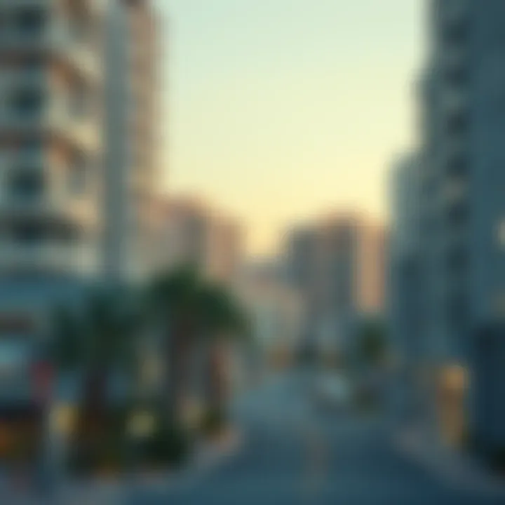 Modern residential buildings surrounding Souq Nayef
